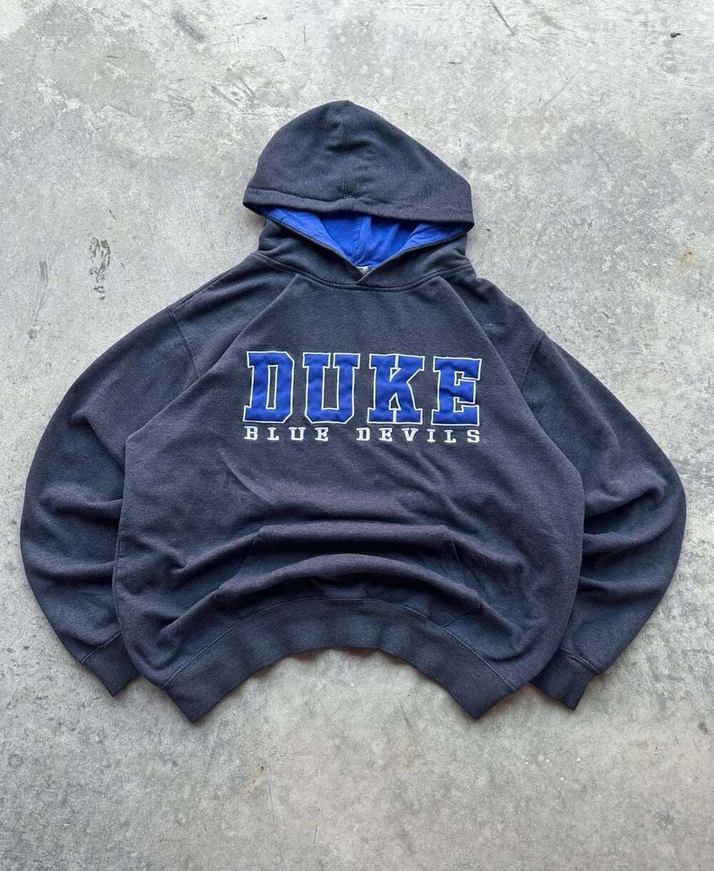 Stadium Athletics Duke Blue Devils Embroidered Pullover Hoodie Charcoal Grey Siz